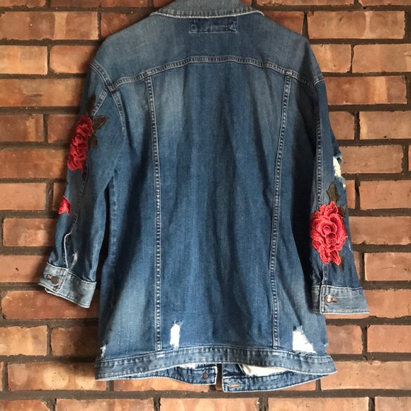 NWOT Express Distressed Denim Jacket - Picture 4 of 5
